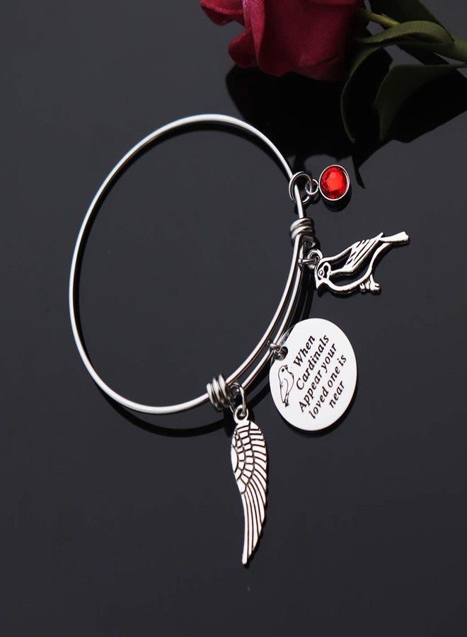 CHENVA Sympathy Gift When Cardinals Appear Your Loved One is Near Bracelet Cardinal Memorial Adjustable Bangle Jewelry Gift for Her (When cardinals appear your loved one is near Bangle) - Image 5